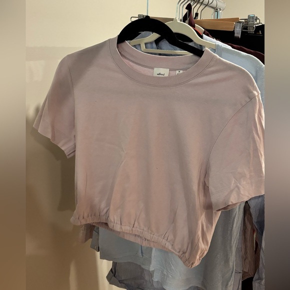 Wilfred Tops - Aritzia Wilfred Purple Crop T-Shirt
